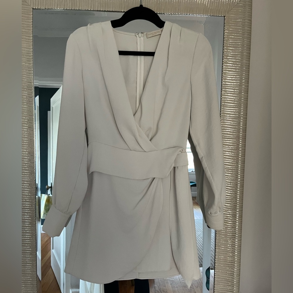 Ramy Brook white long sleeve mini dress
